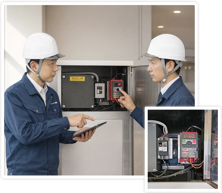 小荷物専用昇降機のメンテナンス